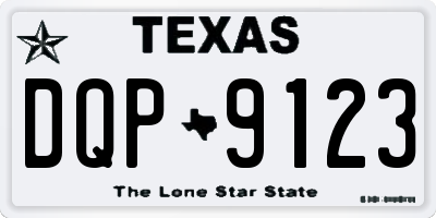 TX license plate DQP9123