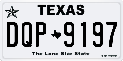 TX license plate DQP9197