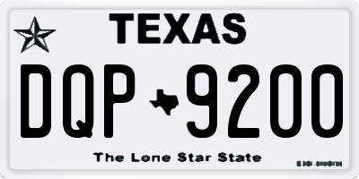 TX license plate DQP9200
