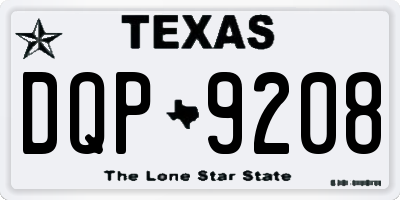 TX license plate DQP9208