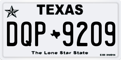 TX license plate DQP9209