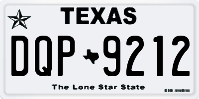 TX license plate DQP9212