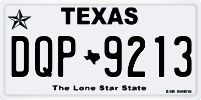 TX license plate DQP9213