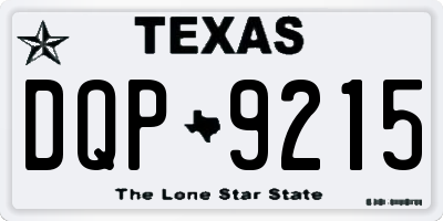TX license plate DQP9215