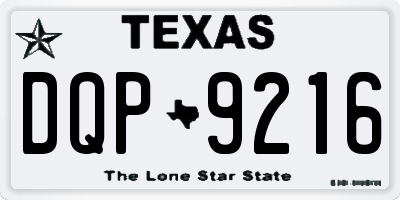 TX license plate DQP9216