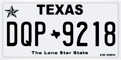 TX license plate DQP9218