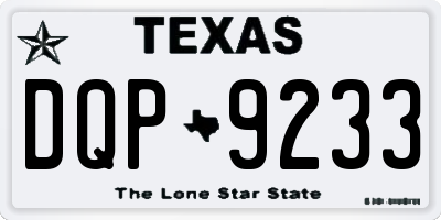 TX license plate DQP9233