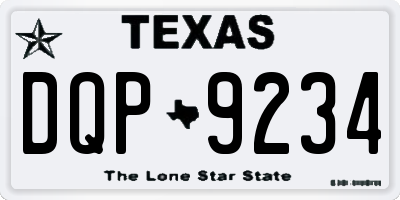 TX license plate DQP9234