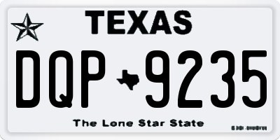 TX license plate DQP9235