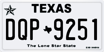 TX license plate DQP9251