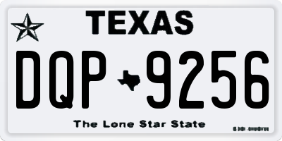 TX license plate DQP9256