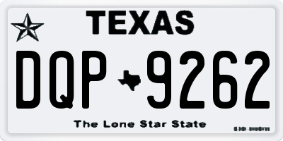 TX license plate DQP9262