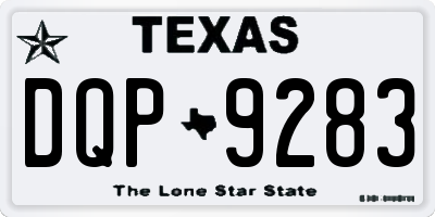 TX license plate DQP9283