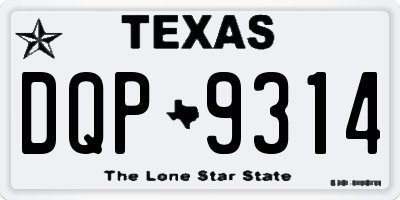 TX license plate DQP9314