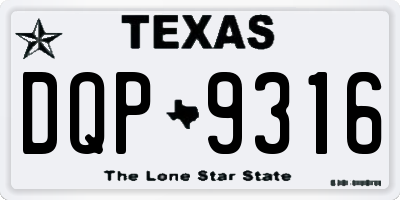 TX license plate DQP9316