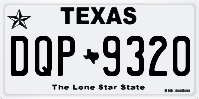 TX license plate DQP9320