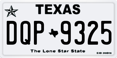 TX license plate DQP9325