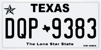 TX license plate DQP9383