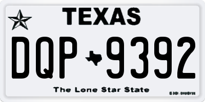 TX license plate DQP9392