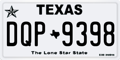 TX license plate DQP9398