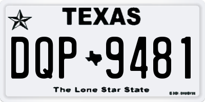 TX license plate DQP9481