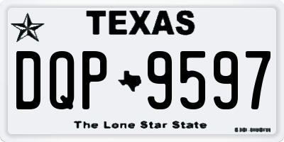 TX license plate DQP9597