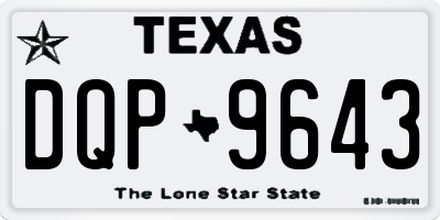 TX license plate DQP9643