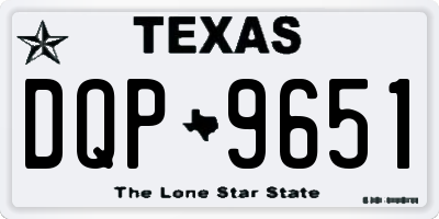 TX license plate DQP9651