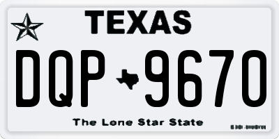 TX license plate DQP9670