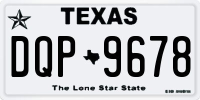 TX license plate DQP9678