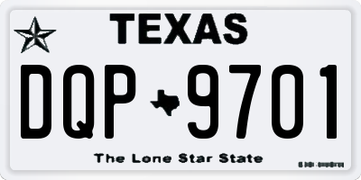 TX license plate DQP9701