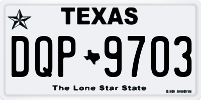 TX license plate DQP9703