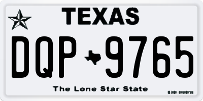TX license plate DQP9765