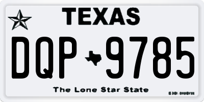TX license plate DQP9785