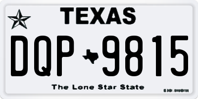 TX license plate DQP9815
