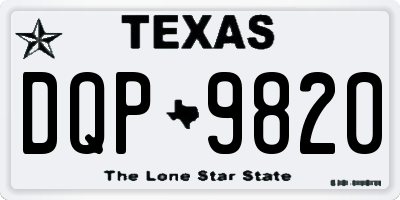 TX license plate DQP9820