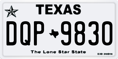 TX license plate DQP9830