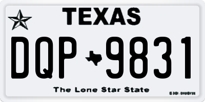 TX license plate DQP9831