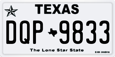 TX license plate DQP9833