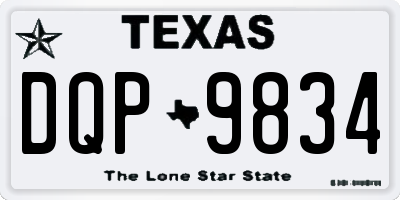 TX license plate DQP9834