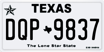 TX license plate DQP9837