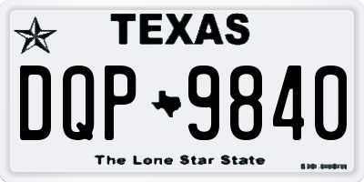 TX license plate DQP9840