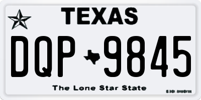 TX license plate DQP9845