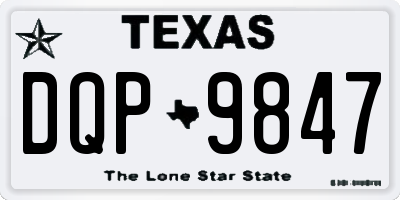 TX license plate DQP9847