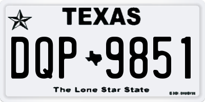 TX license plate DQP9851