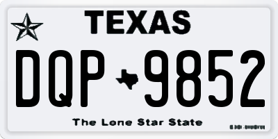 TX license plate DQP9852