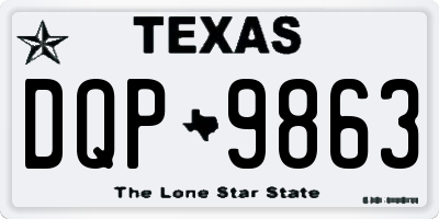 TX license plate DQP9863