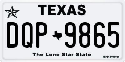 TX license plate DQP9865