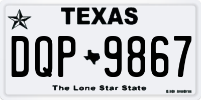 TX license plate DQP9867