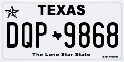 TX license plate DQP9868